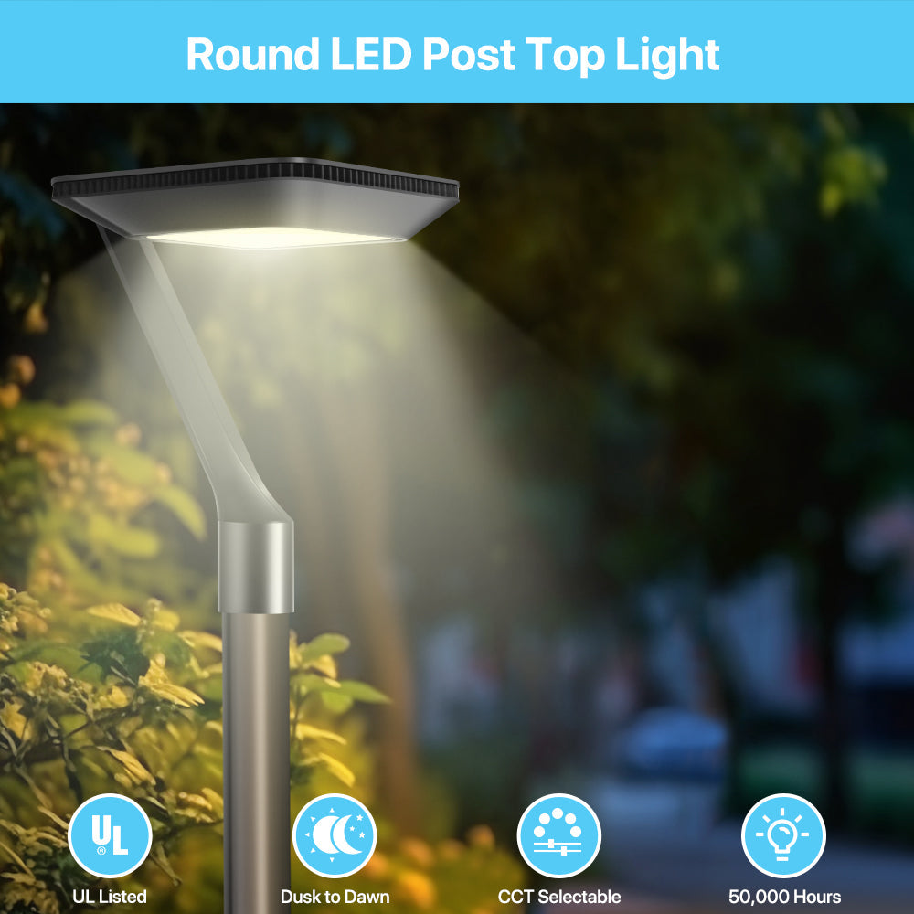 Round LED Post Top Light with Features