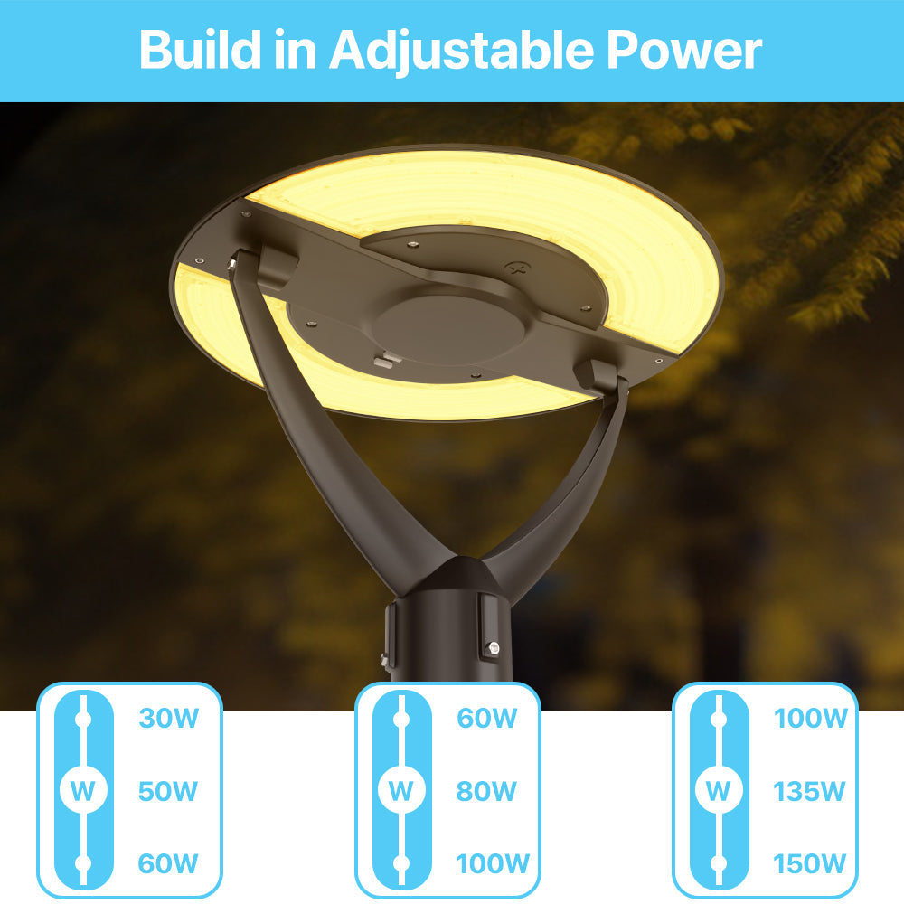 Adjustable Wattage LED Post Top Light