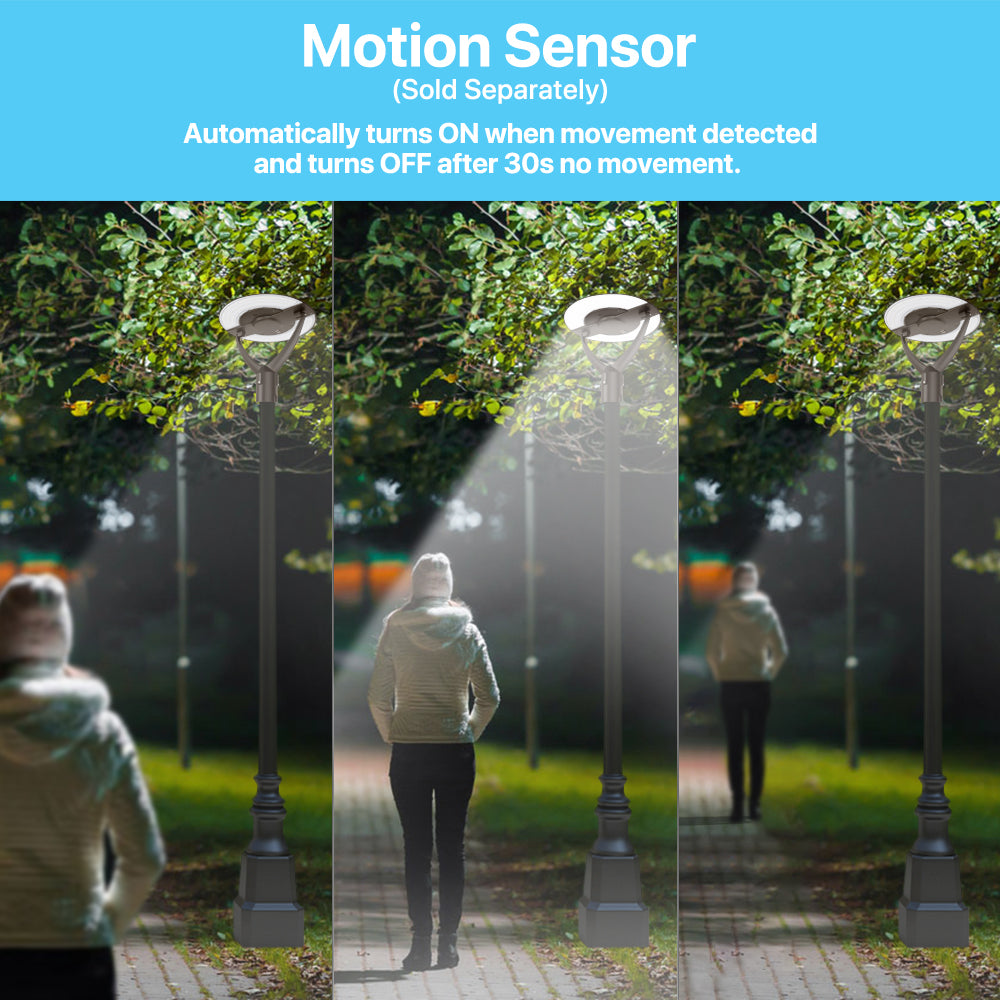 Post Top Light with Motion Sensor