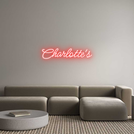 Custom Neon Light Charlotte's, red neon sign