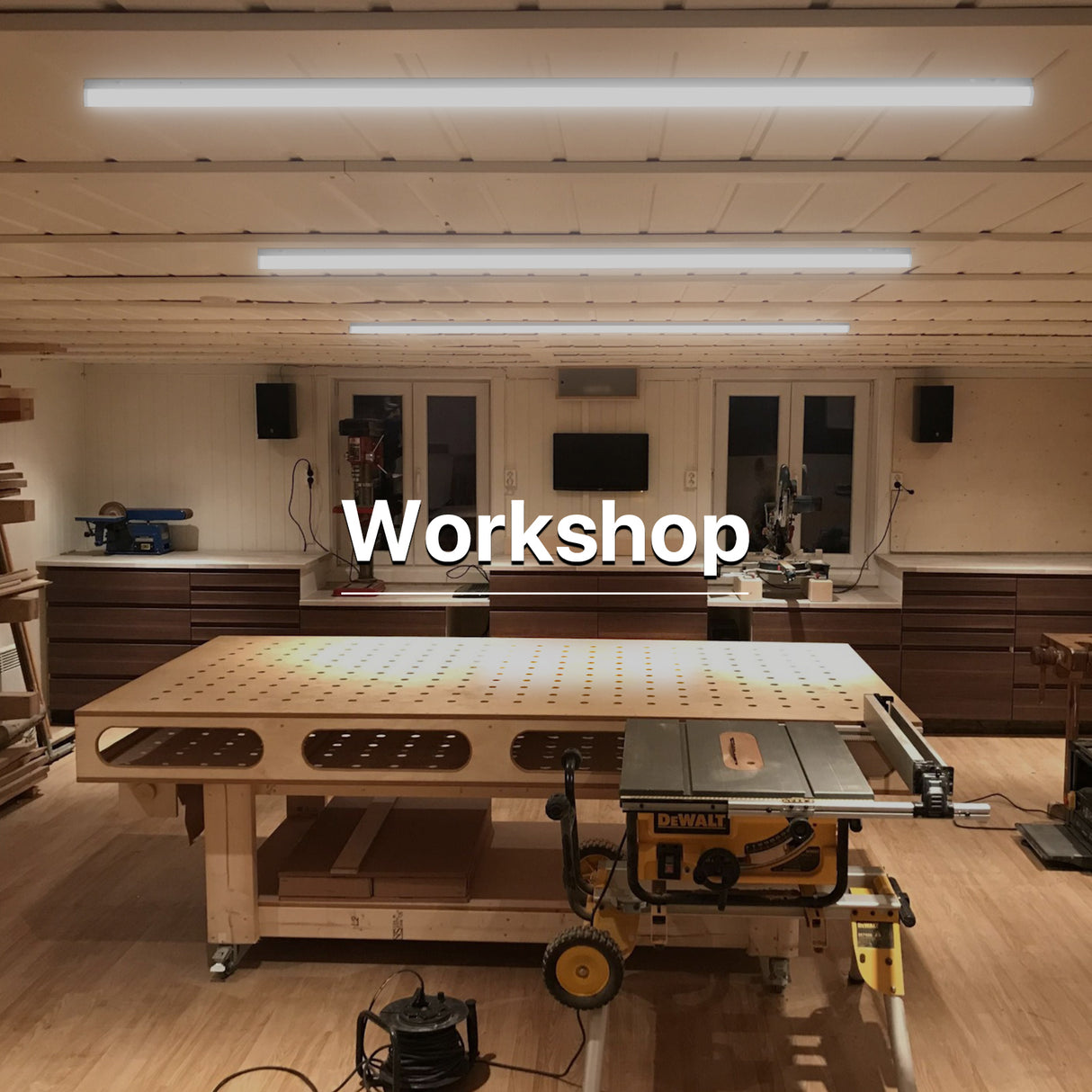 Workshop illuminated by Hyperlite LED strip lights