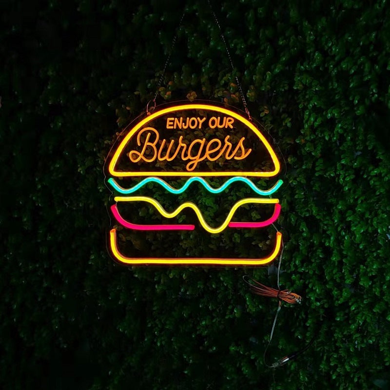 Burger LED Neon Sign Light