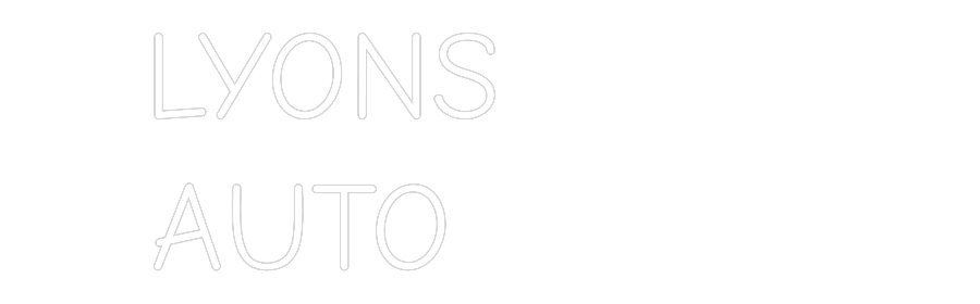 LYONS AUTO custom neon sign design