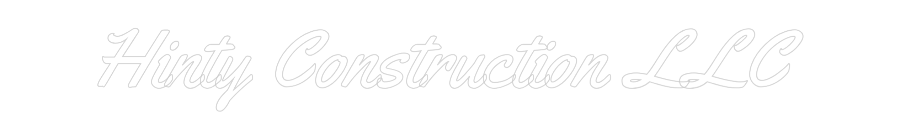 Hinty Construction LLC logo design, custom neon sign