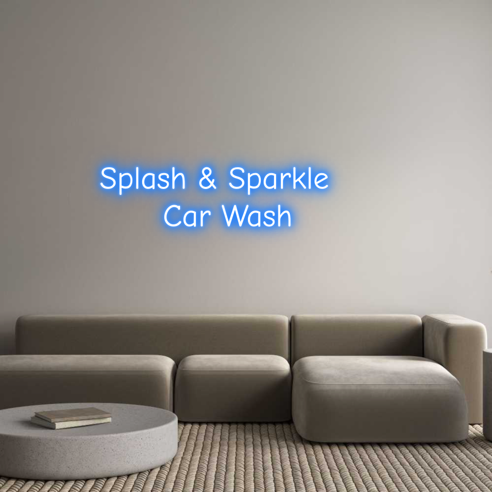 Custom Neon Light Splash & Sparkle Car Wash