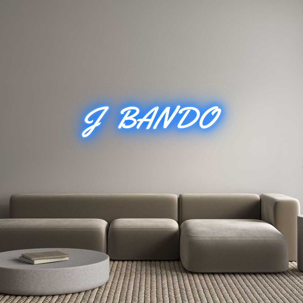 J BANDO custom neon sign, super blue color