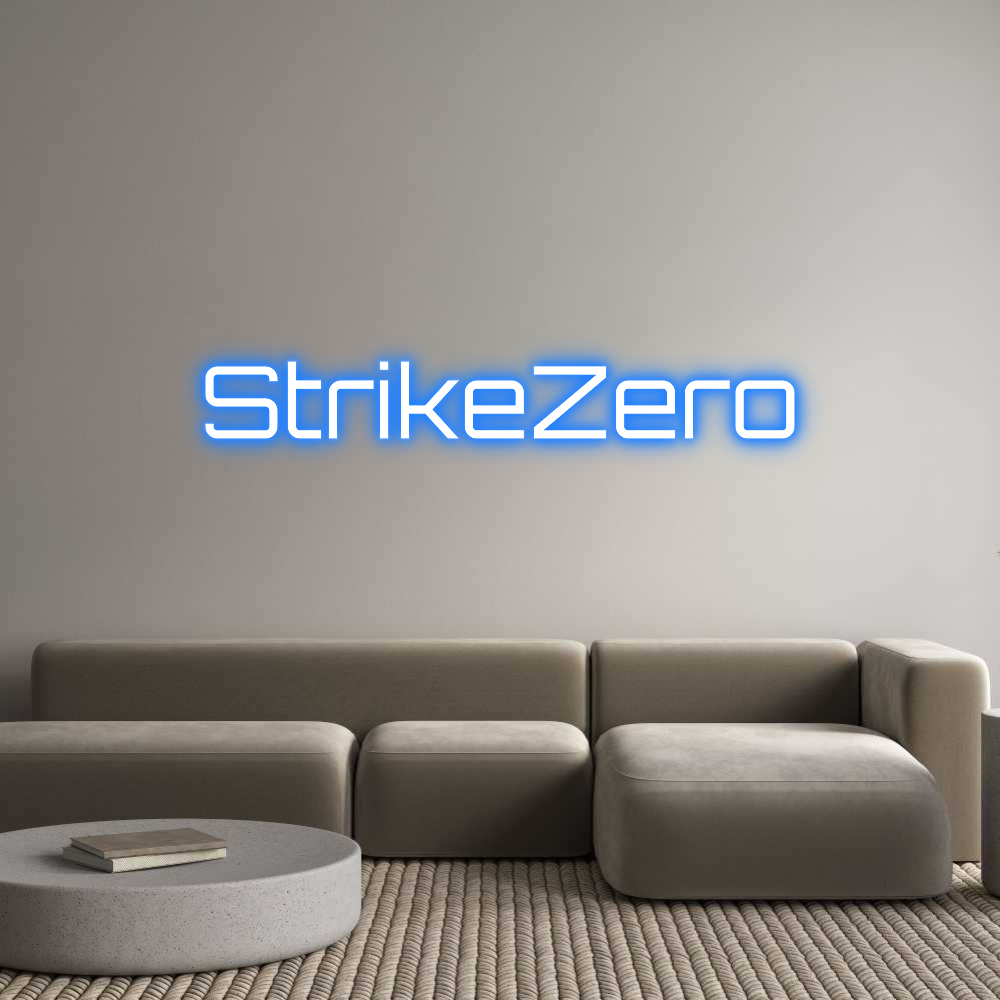StrikeZero custom neon light sign in super blue, interior decor