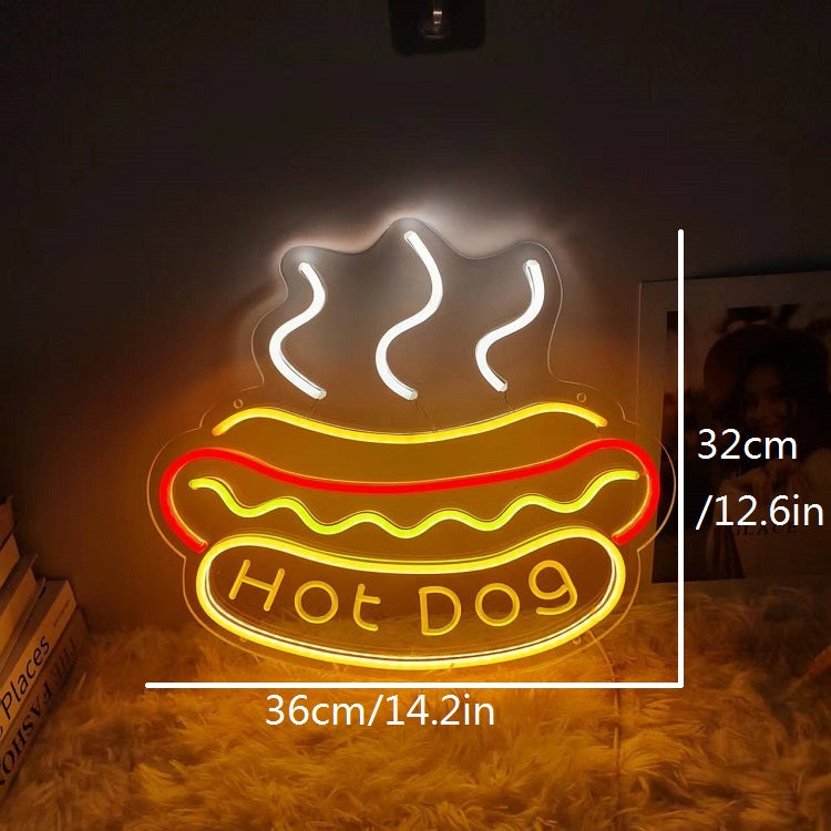 Hot Dog Neon Sign for Restaurants and Bars