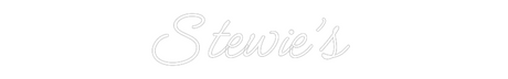 Stewie's custom neon sign, cut to letter design, perfect for indoor wall mounting in Super Blue.