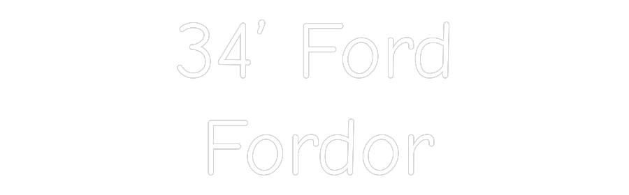 Custom 34’ Ford Fordor Neon Sign, Warmtone White, Wall Mounted for indoor decoration.