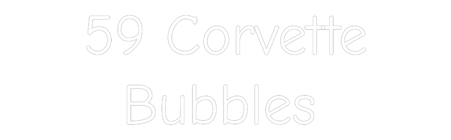 59 Corvette Bubbles neon sign design in red, cut to shape, wall mount, indoor.