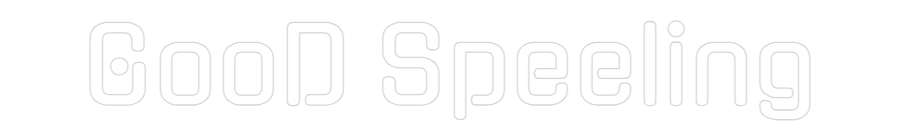 Custom neon sign, GooD Speeling, wall-mounted, orange Gugi font, indoor lighting