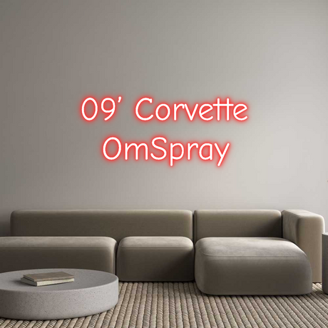 Custom neon light for 09’ Corvette, red neon sign, wall mounted, cut to shape, indoor use.