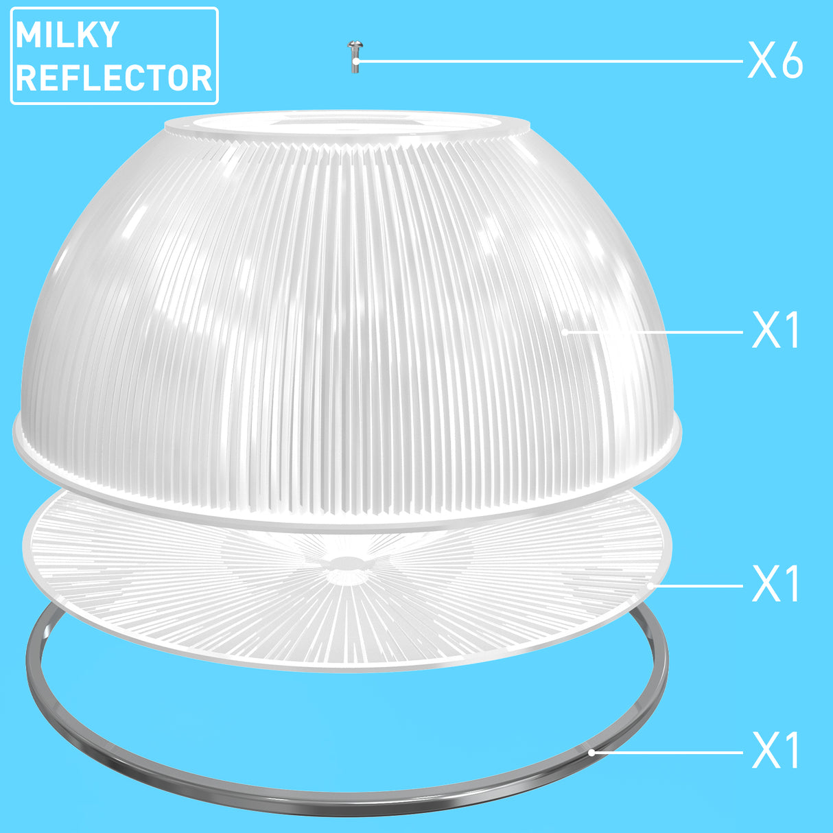 Milky Acrylic Reflector Components for LED High Bay Light