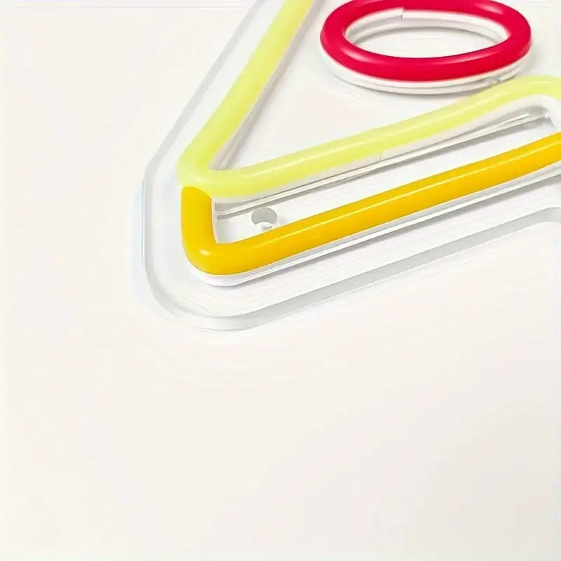 Pizza slice neon sign, yellow and red colors
