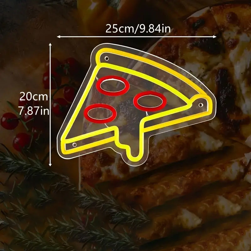 Pizza slice neon sign light product photo
