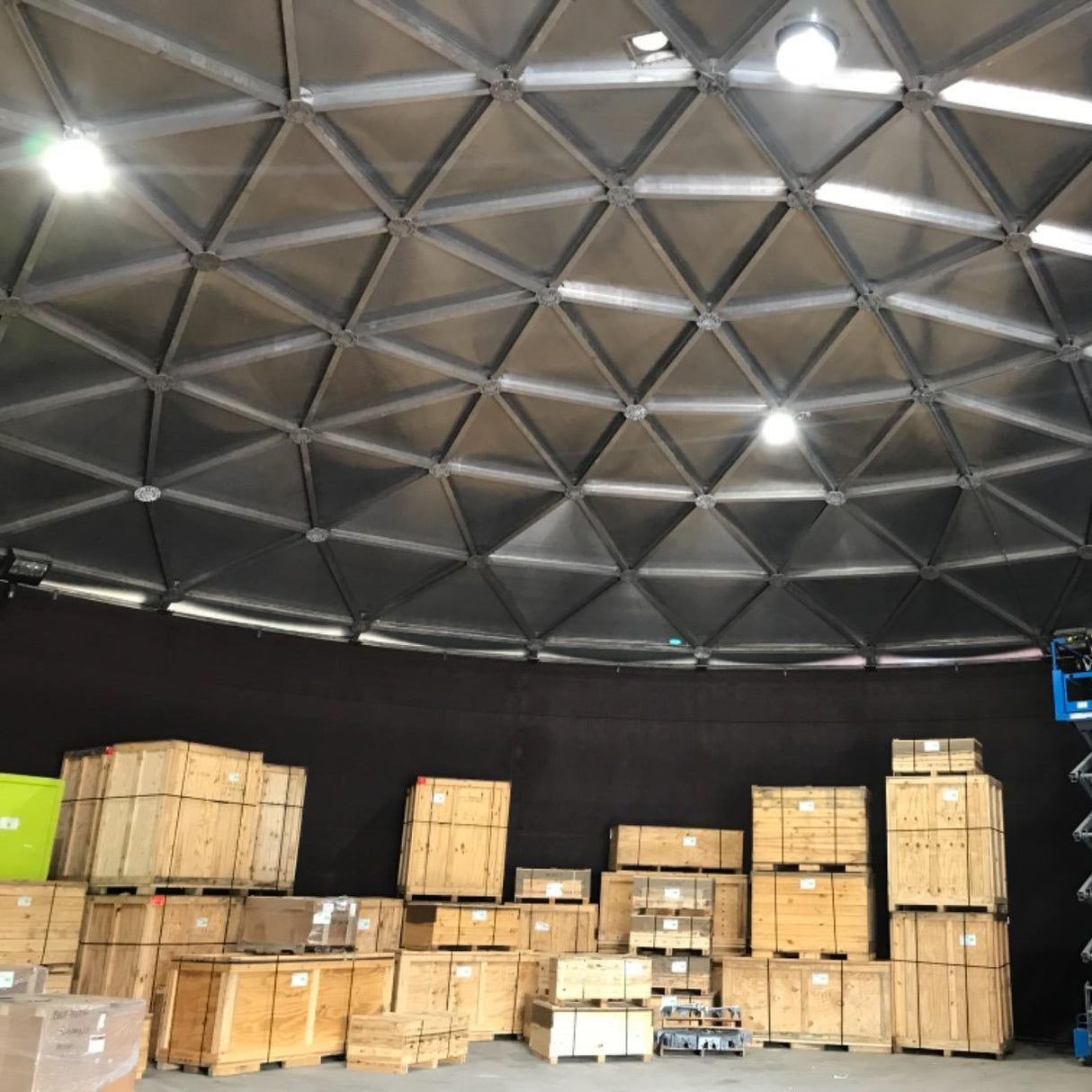 Warehouse interior illuminated by Hyperlite LED high bay lights