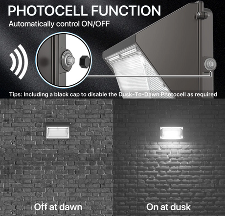 Photocell function of wall pack light