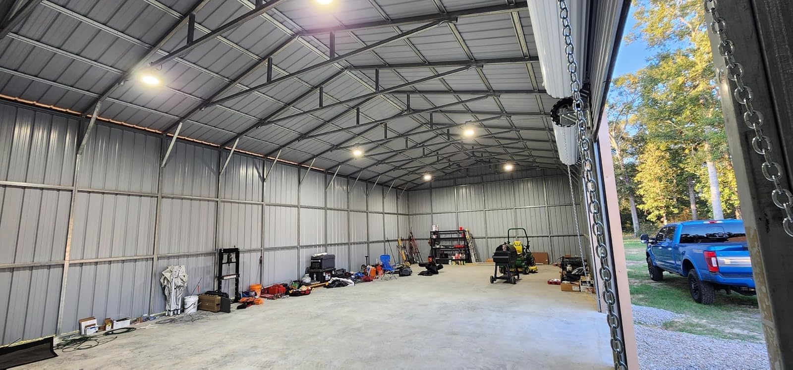 High bay lighting installed in the store