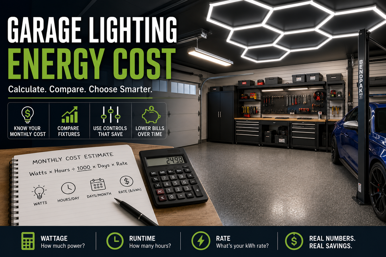 Garage Lighting Energy Costs: What Owners Actually Pay