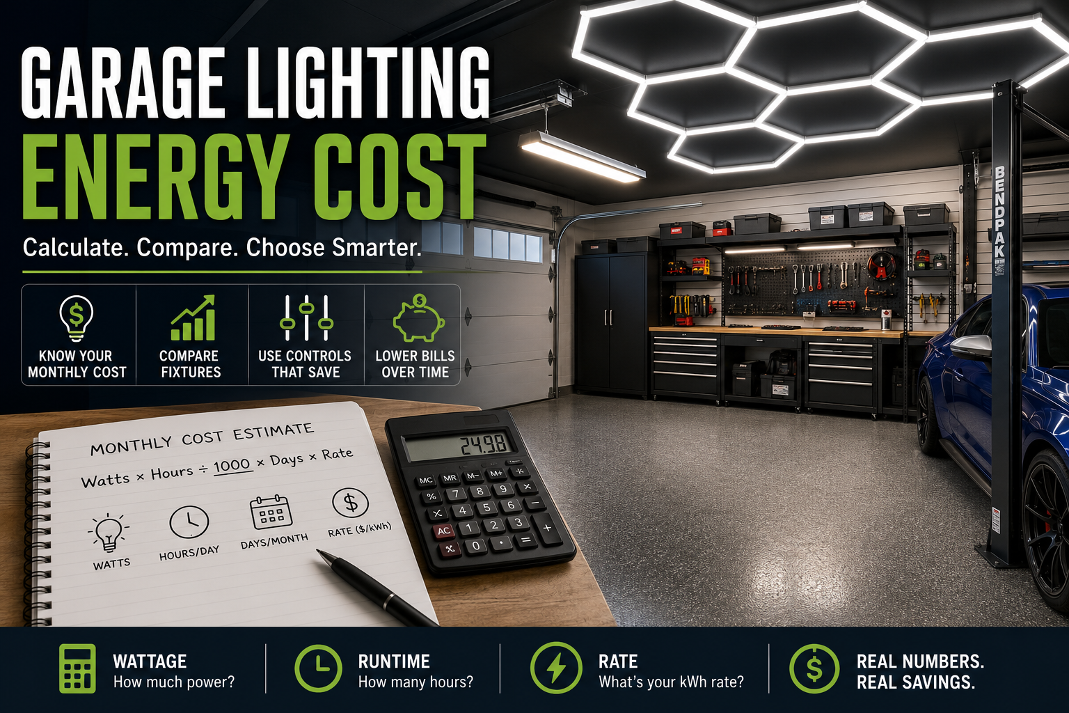 Garage Lighting Energy Costs: What Owners Actually Pay
