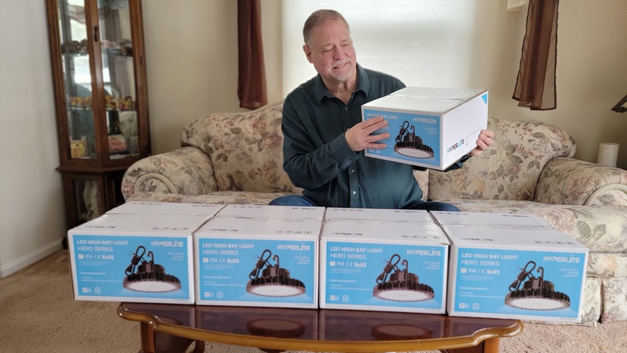 A father was very happy to receive some Hyperlite lights as a Father's Day gift