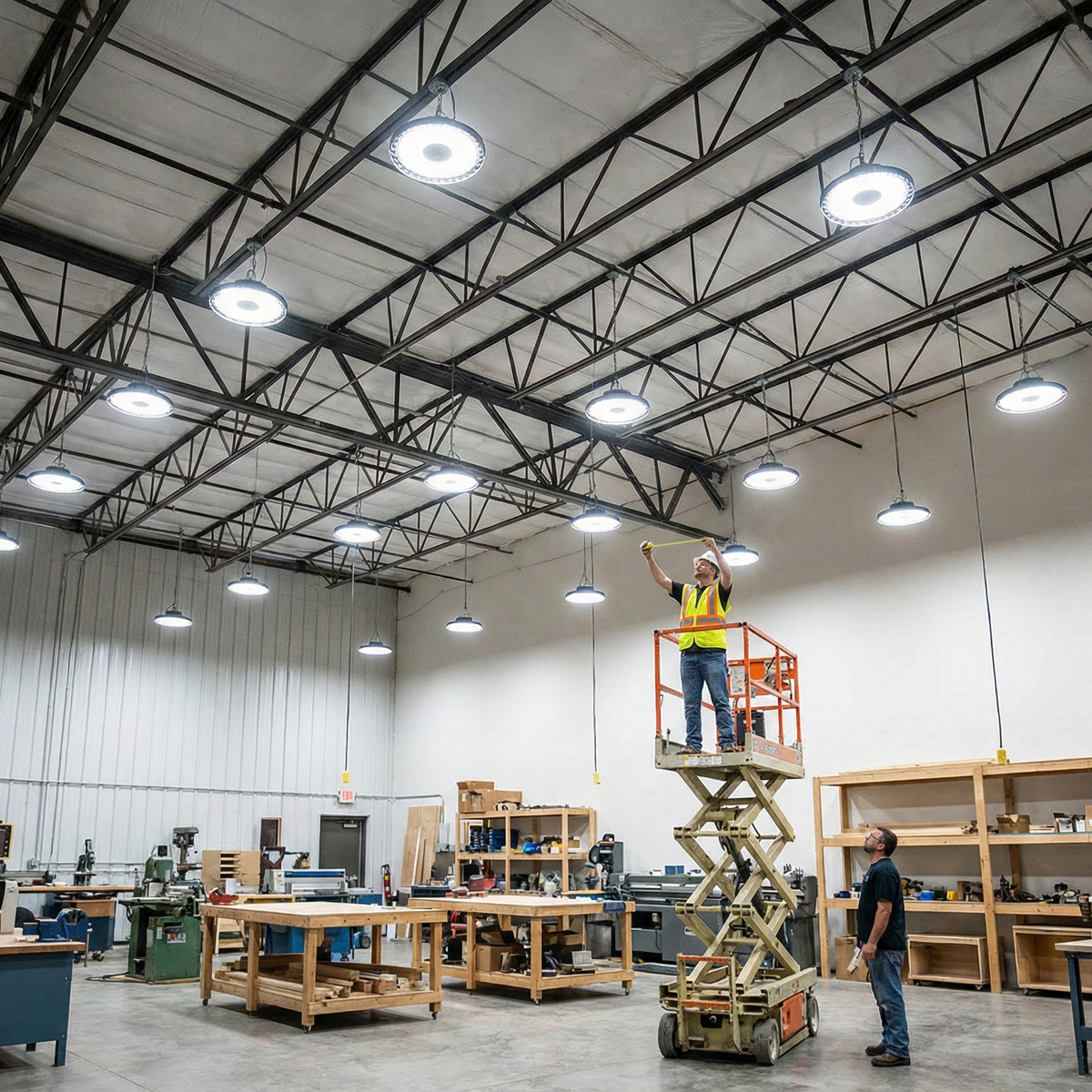 How to Space UFO High Bays in Workshops for Optimal Light