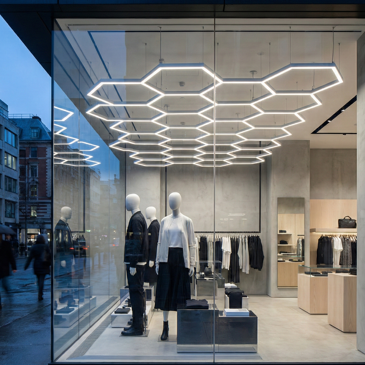 Hexagon Lighting Design for Retail Storefront Windows – Hyperlite