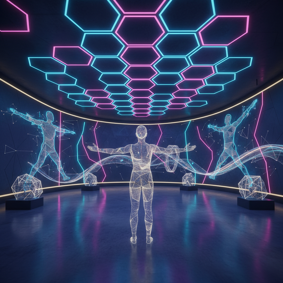 Hexagon Lighting for Gym Branding: Creating Viral Spaces