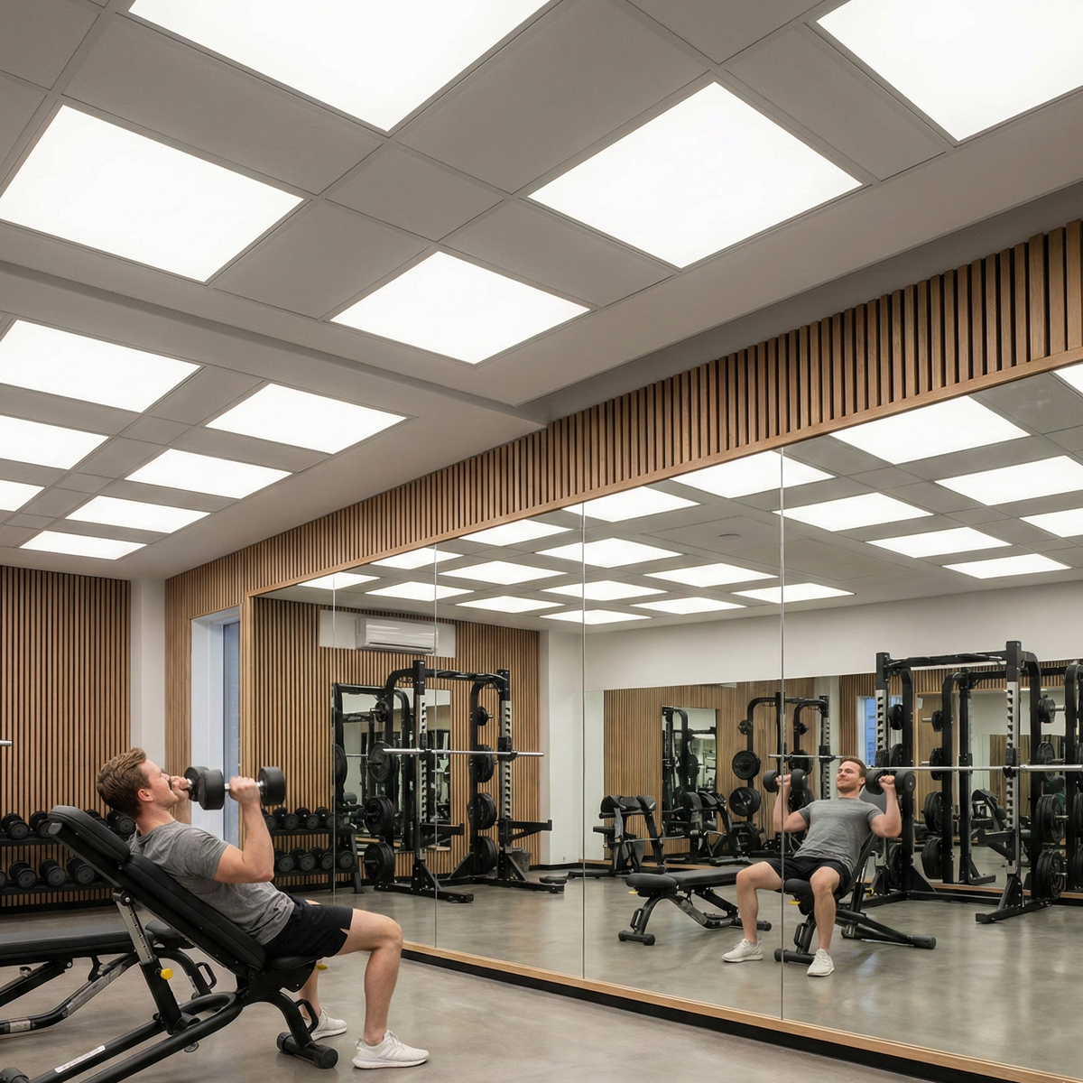 Glare-Free Gym Lighting: LED Panels & Mirror Positioning – Hyperlite