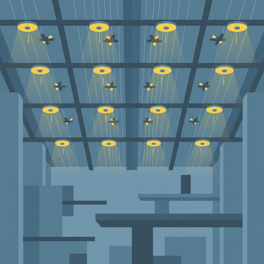 Installing UFO High Bays Around Fire Sprinkler Systems