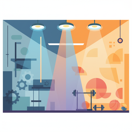 Optimizing UFO High Bay Mounting for Mixed Gym-Shop Heights