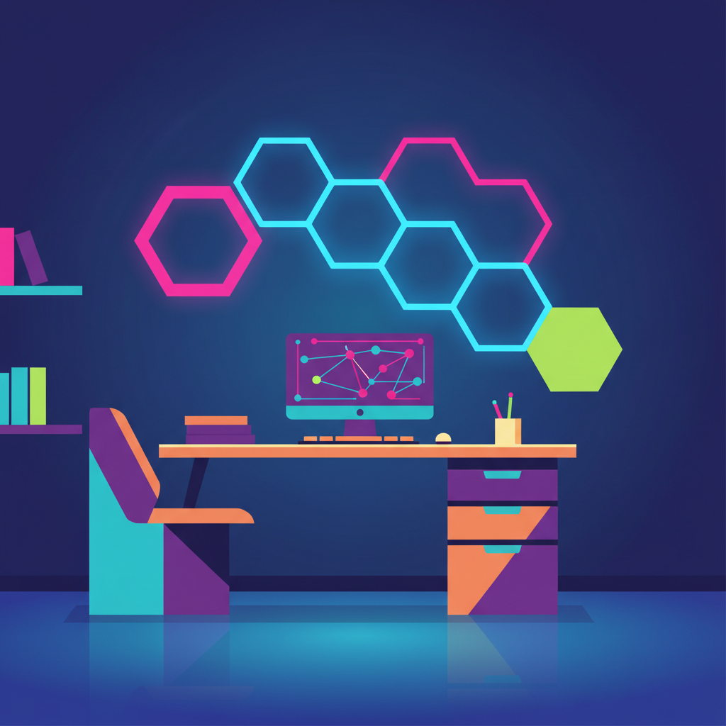 Wall-Mounted Hexagon Lighting for Home Offices and Gaming