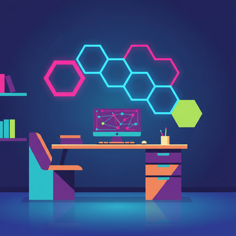 Wall-Mounted Hexagon Lighting for Home Offices and Gaming