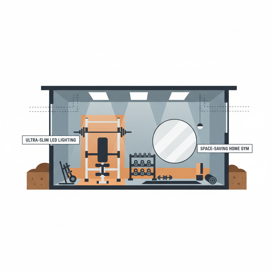 Basement Gym Lighting: Using LED Panels for Low-Clearance