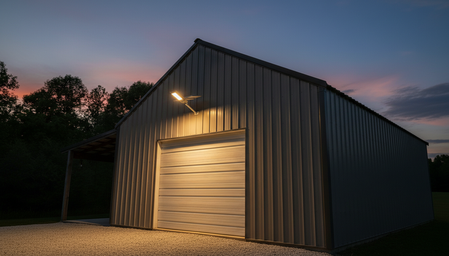 Mounting Security Lights on Metal Pole Barns