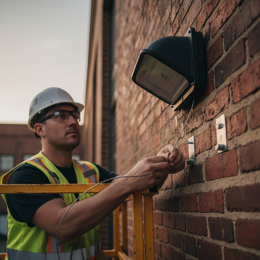 Why a Safety Cable Is Essential for Wall Pack Installs