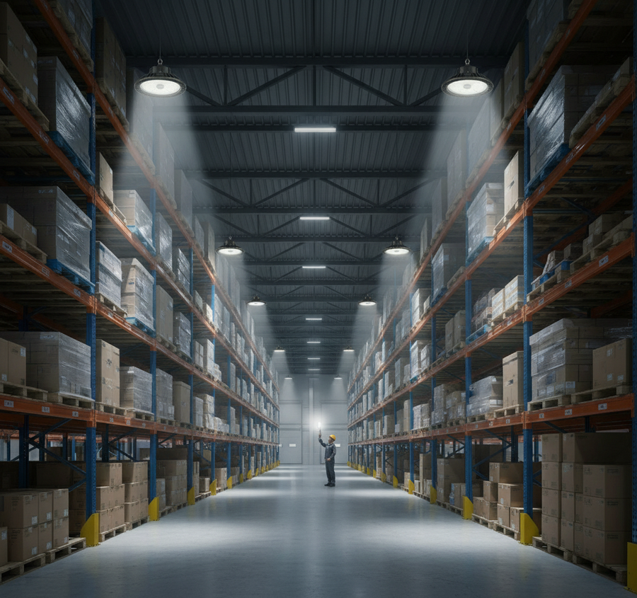 Planning Emergency Lighting Paths in Narrow Aisle Racking