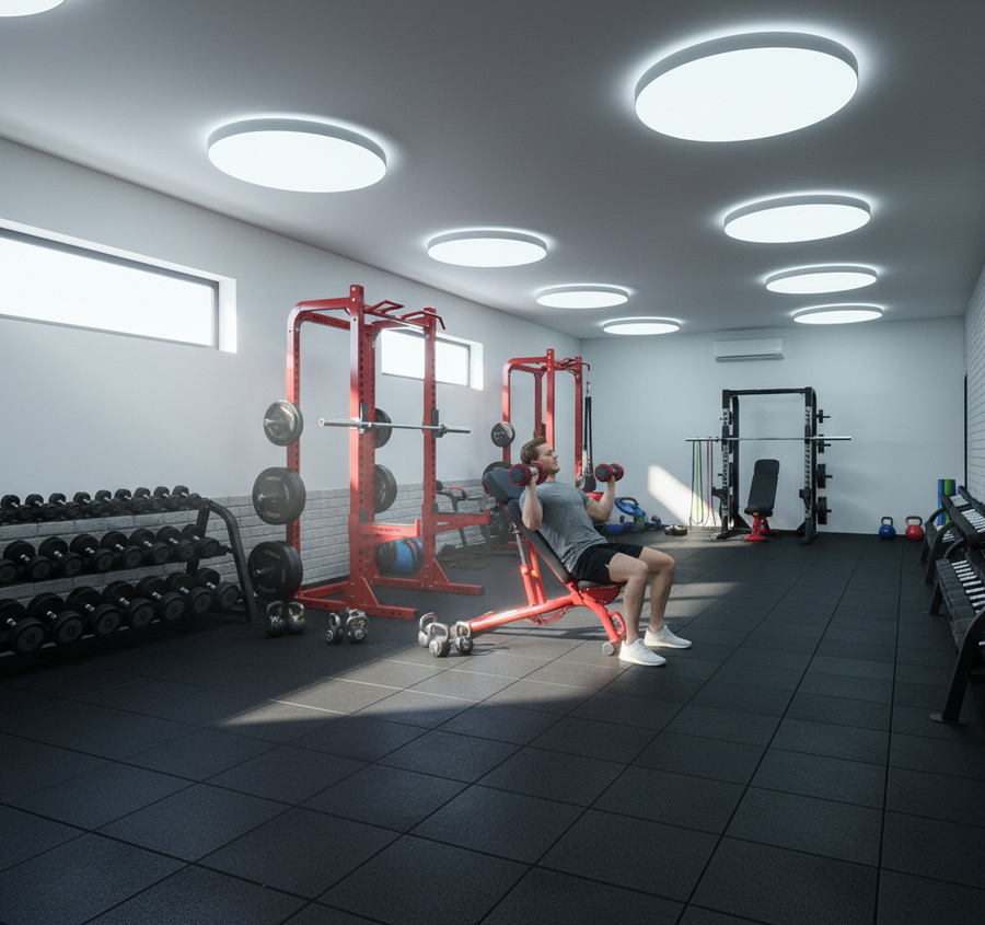 Frosted UFO Lenses: Preventing Eye Strain in Home Gym Layouts