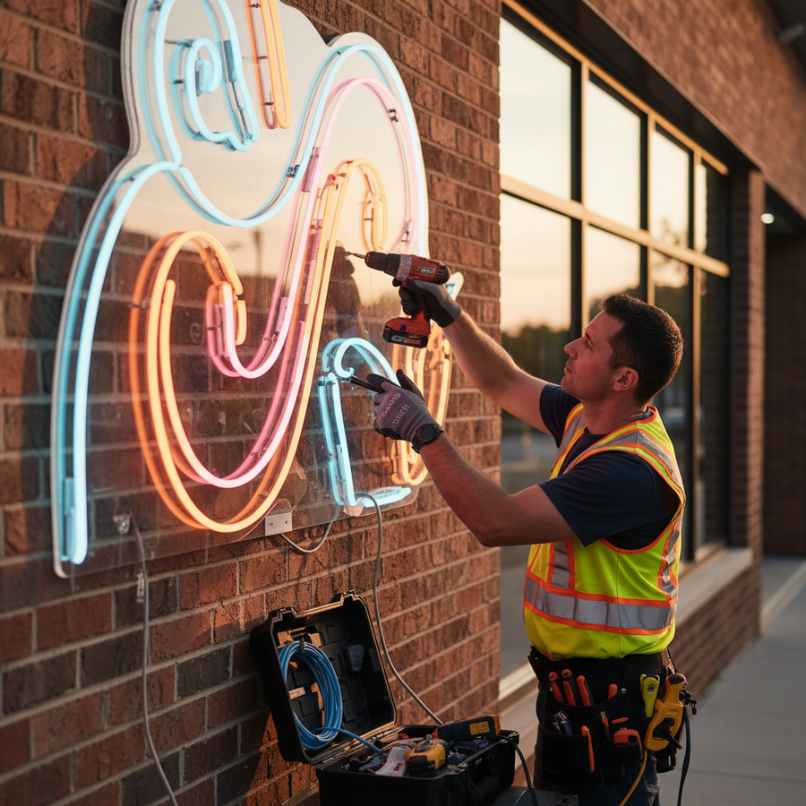 Why You Need an Electrician for a Neon Business Sign