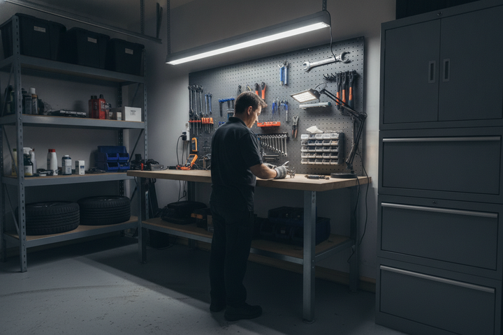 Workbench Lighting That Keeps Hands and Parts Visible
