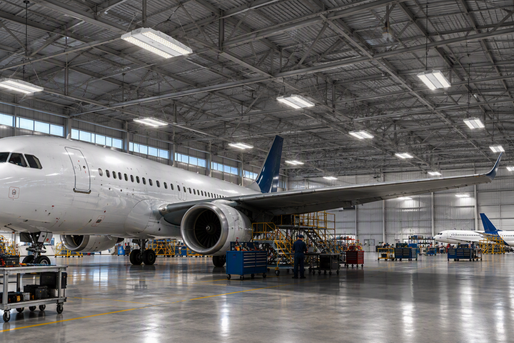 Aircraft Hangar and Oversized Equipment Lighting: Managing Shadows Under Wings