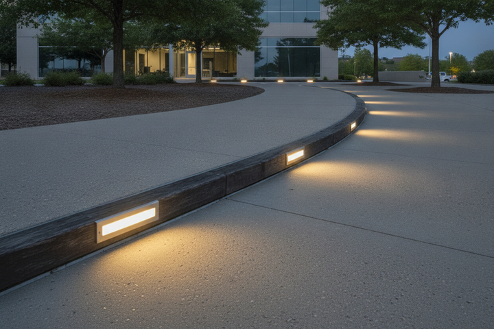 Commercial Walkway Edge Lighting: Choose Low-Level Fixtures by Pedestrian Path