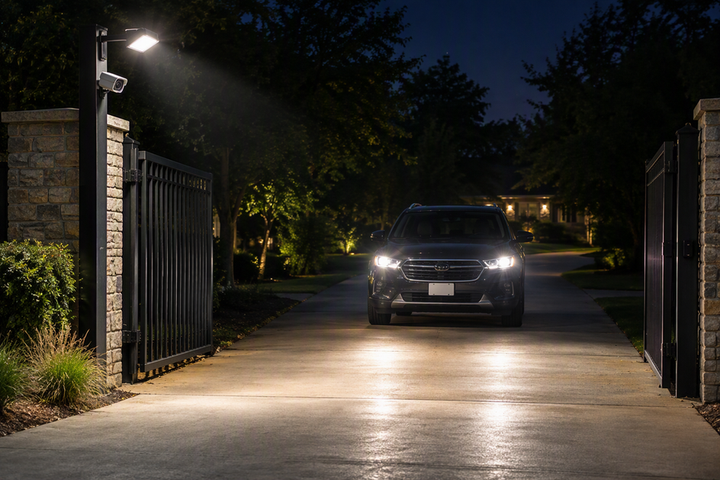 Lighting Gate Entrances for License Plate Cameras: Angle and Glare Control