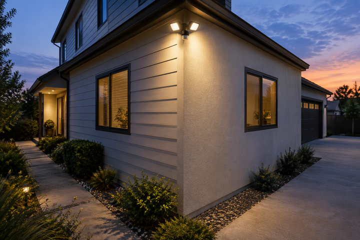 How to Mount a Motion Sensor Floodlight on an Exterior Corner