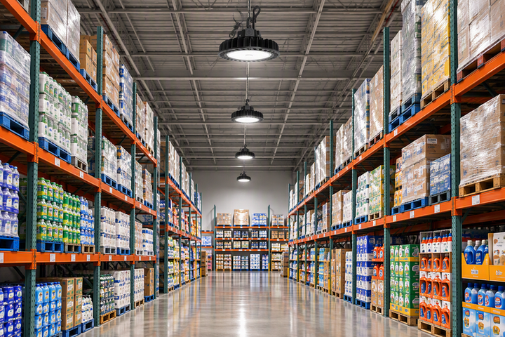 Customer-Facing Retail Warehouse Lighting: Vertical Merchandise Readability