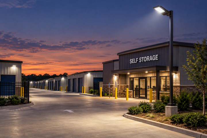 Self-Storage Facility Lighting Layout: Planning Drive Aisles, Corridors, and Entries