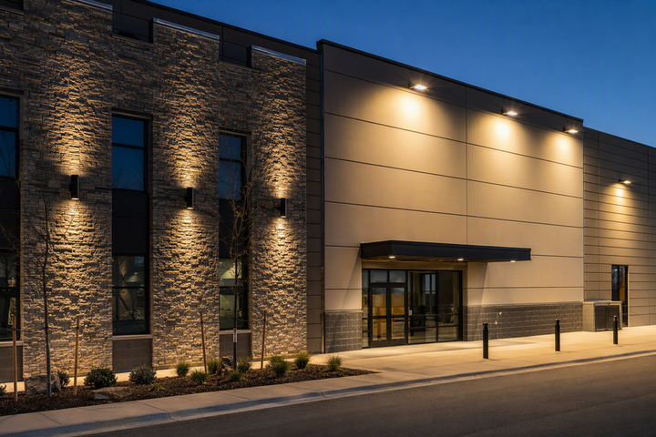 Commercial Building Facade Lighting: Architectural Grazing vs Broad Area Floodlighting