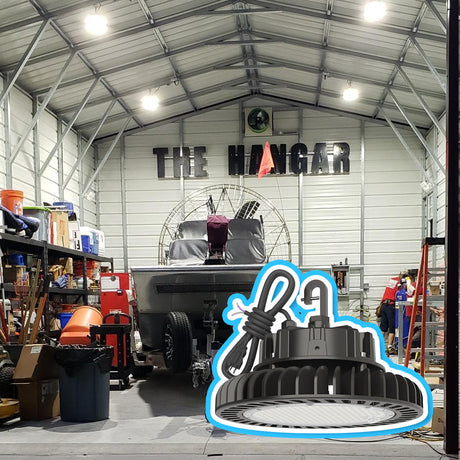 High bay lights were installed in the workshop