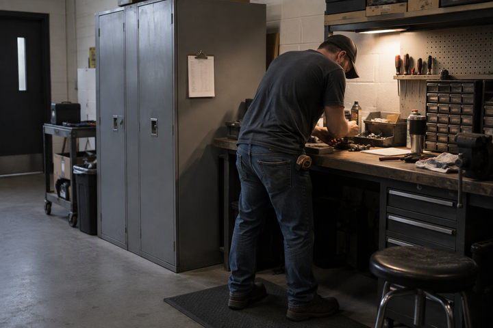 How to Plan Lighting for a Work Area Beside Tall Utility Cabinets